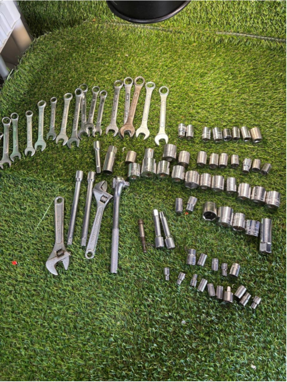 Mixed Mechanics Tool Lot Socket Set Wrenches Ratchet Extension Bars #1049